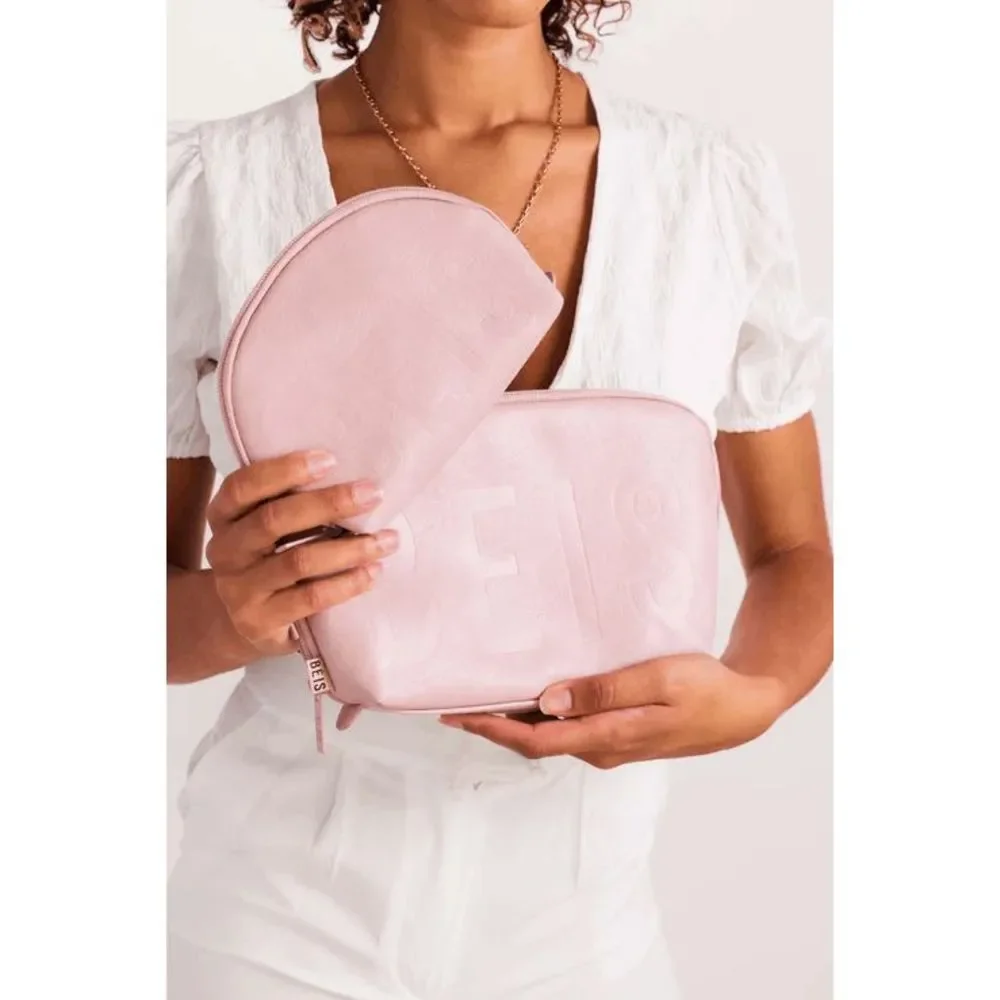 ONE DAY SALE!! NWT Beis Cosmetic Pouch Set in atlas pink